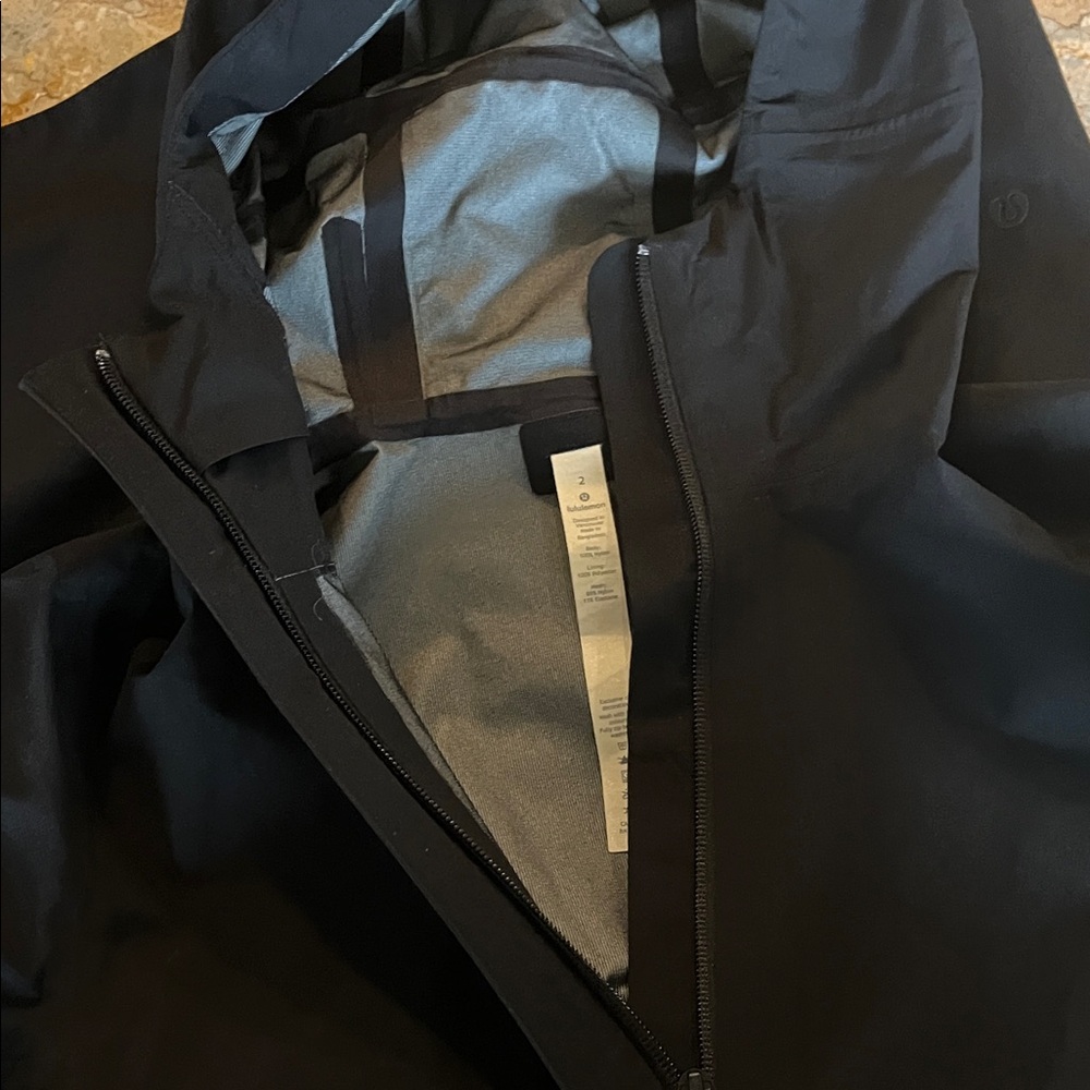 Like New Lulu Lemon Black Hooded Jacket